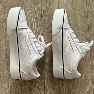 White Checkered Old School Vans Size 7 W